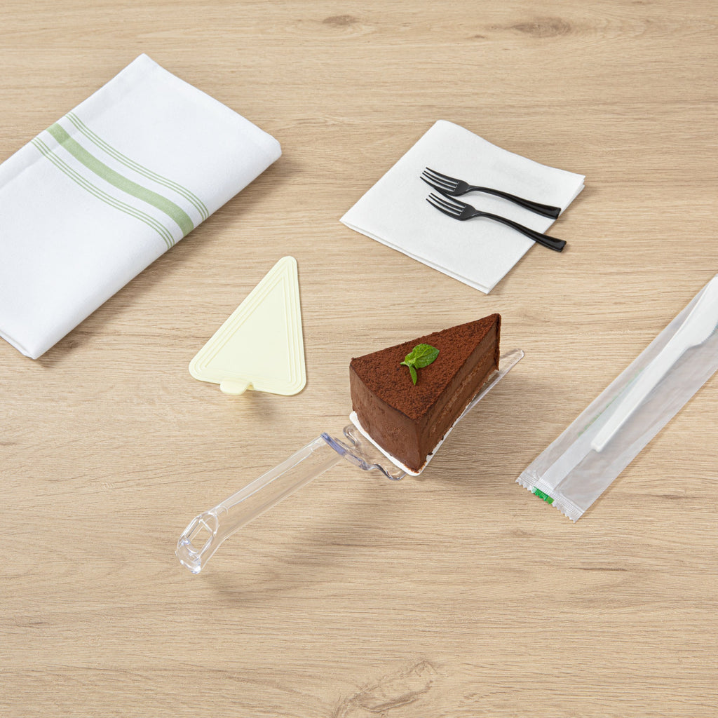 Cater Tek Clear Plastic Cake Server - Recyclable - 10" x 2" x 1" - 10 count box