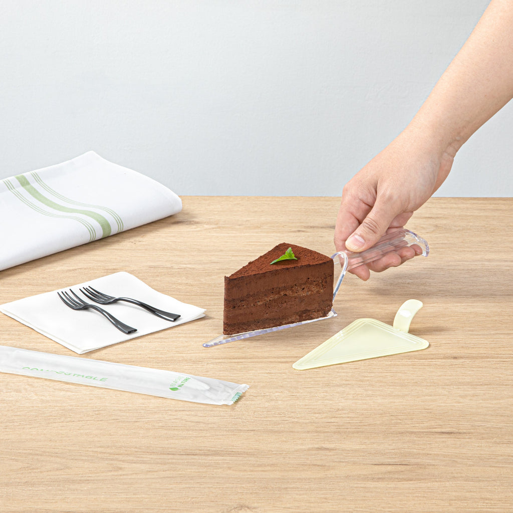 Cater Tek Clear Plastic Cake Server - Recyclable - 10" x 2" x 1" - 100 count box