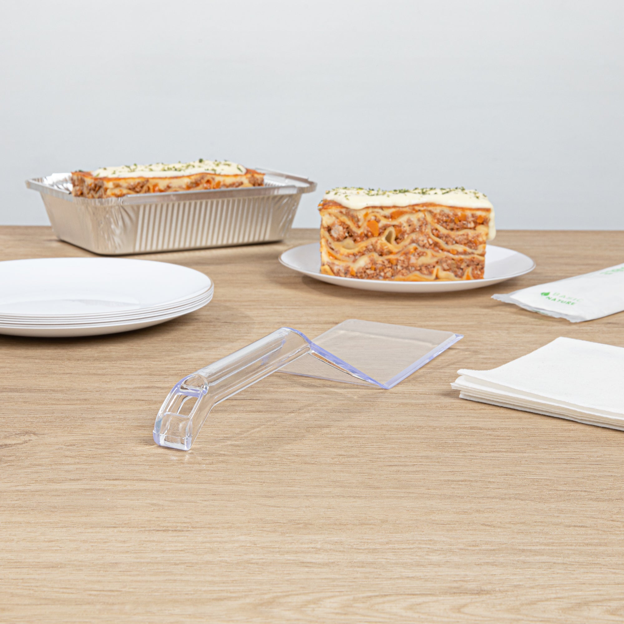 Cater Tek Clear Plastic Serving Spatula - Recyclable - 10" - 10 count box