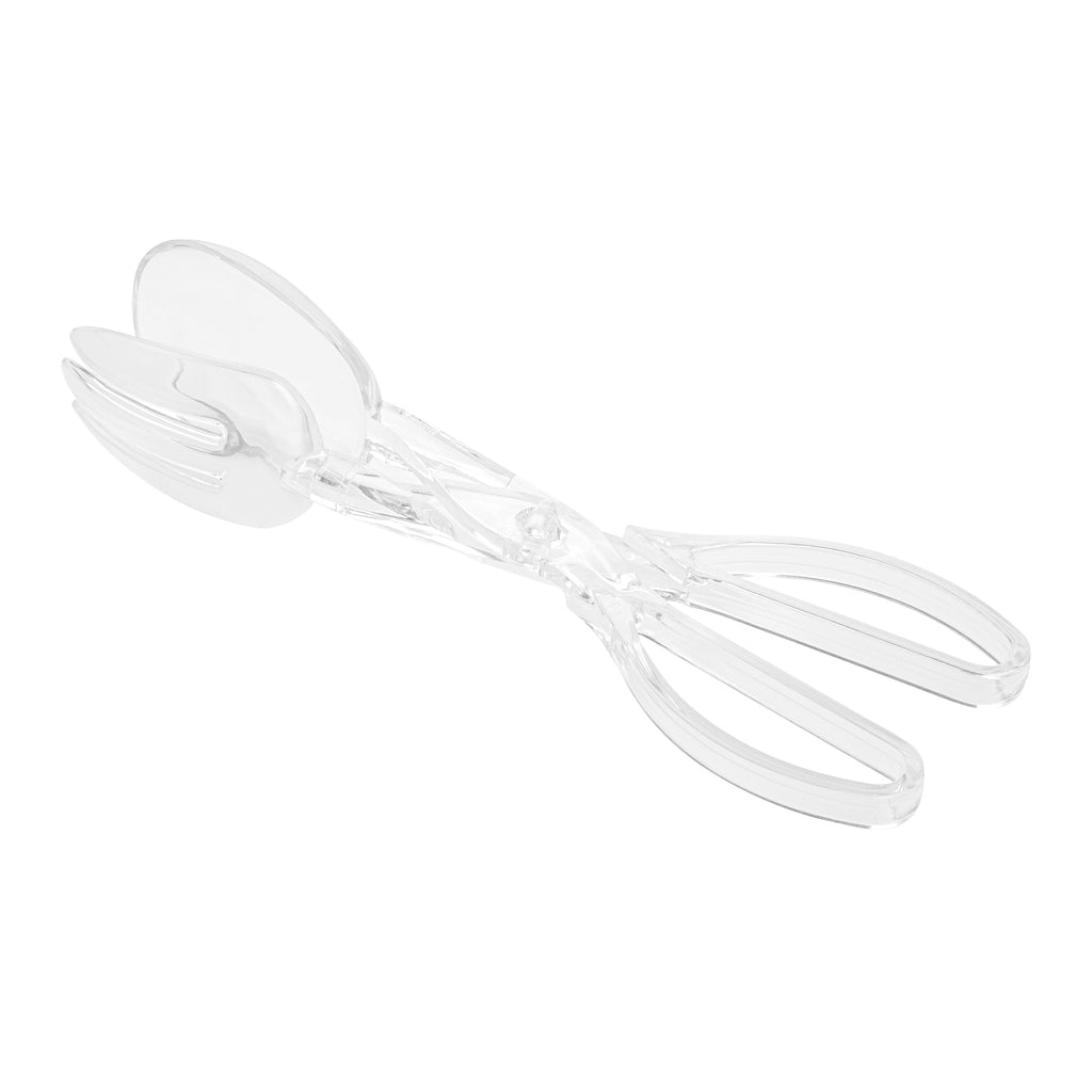 Cater Tek Clear Plastic Salad Tongs - Recyclable - 11 1/2" x 2 3/4" x 2 3/4" - 10 count box