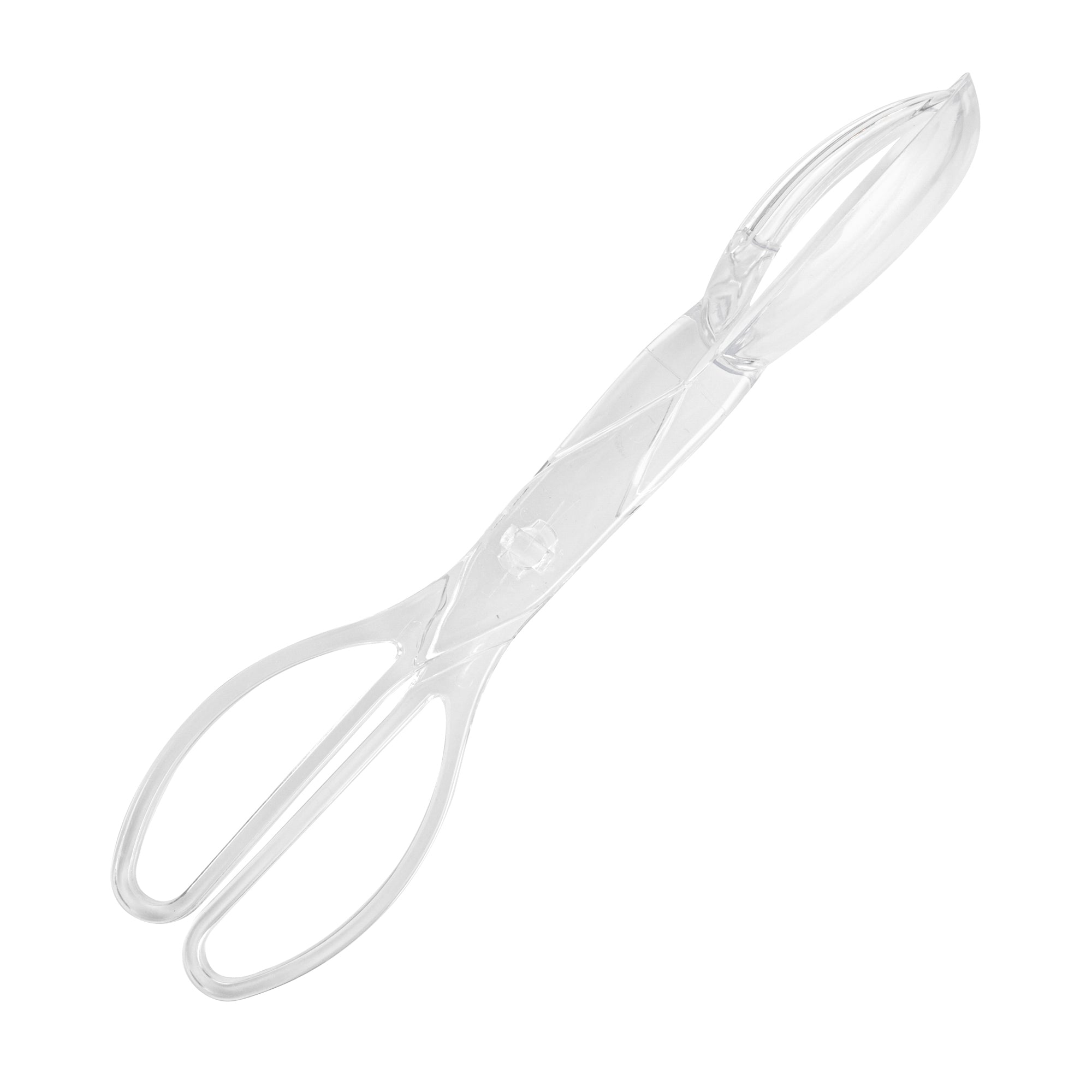 Cater Tek Clear Plastic Salad Tongs - Recyclable - 11 1/2" x 2 3/4" x 2 3/4" - 100 count box