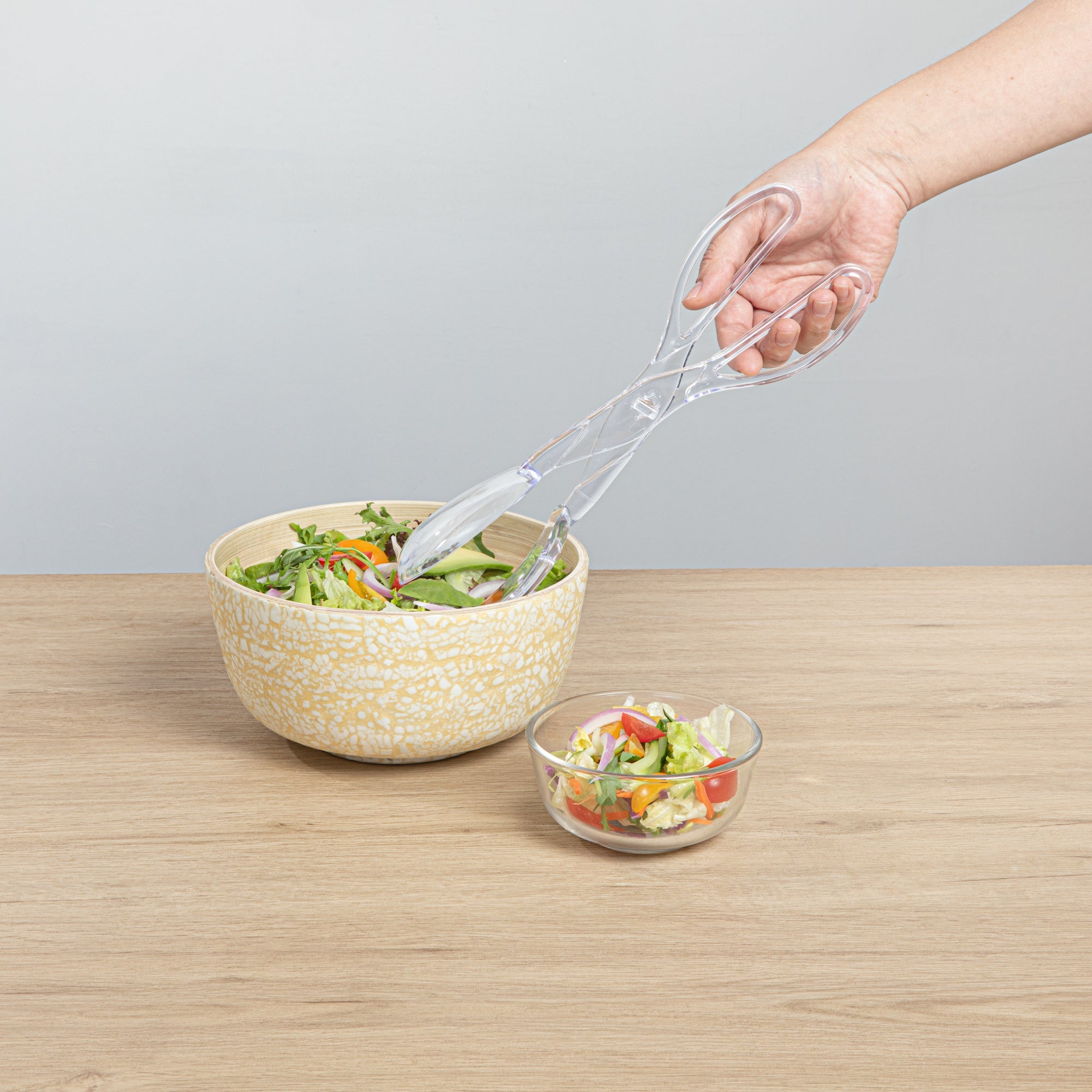 Cater Tek Clear Plastic Salad Tongs - Recyclable - 11 1/2" x 2 3/4" x 2 3/4" - 100 count box