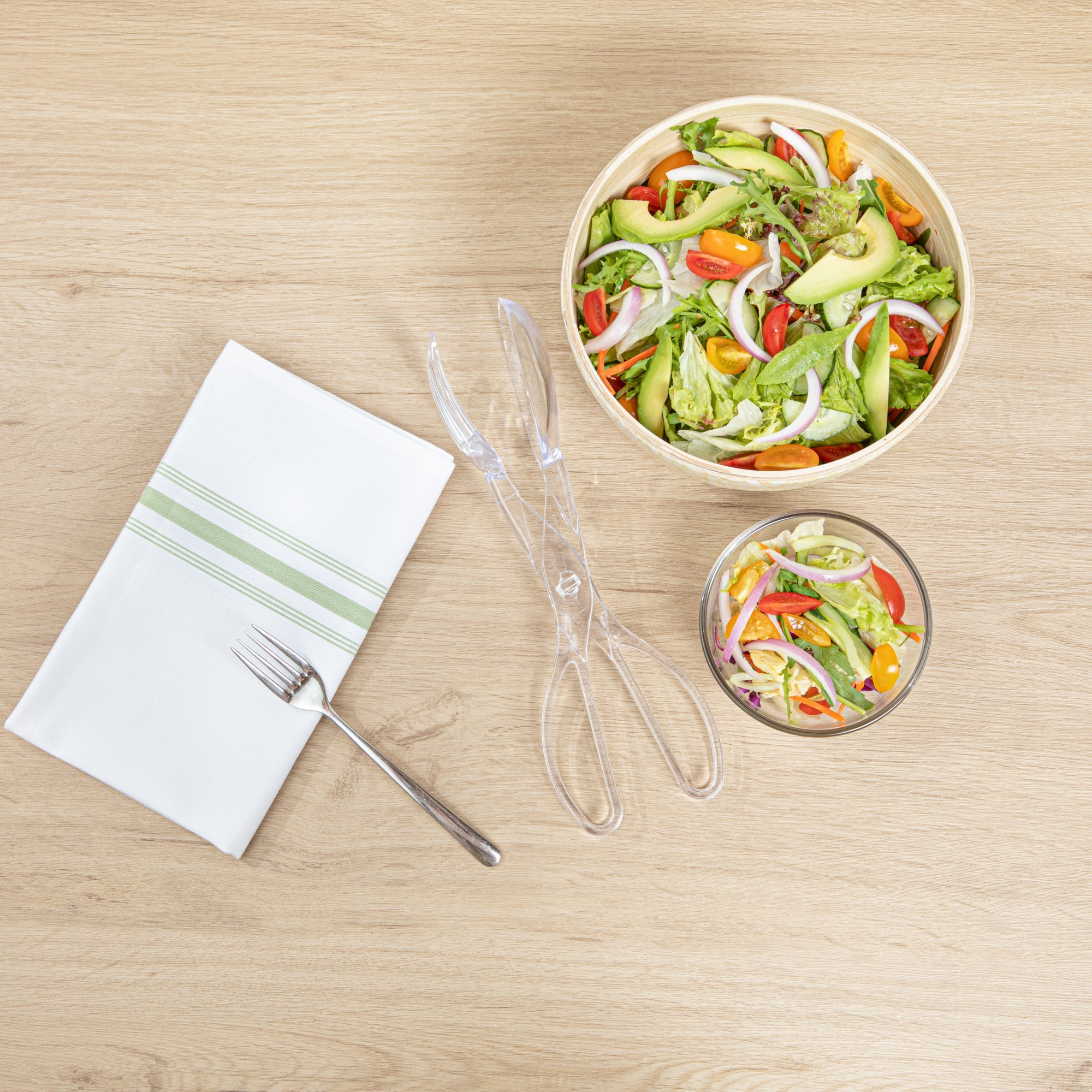 Cater Tek Clear Plastic Salad Tongs - Recyclable - 11 1/2" x 2 3/4" x 2 3/4" - 100 count box