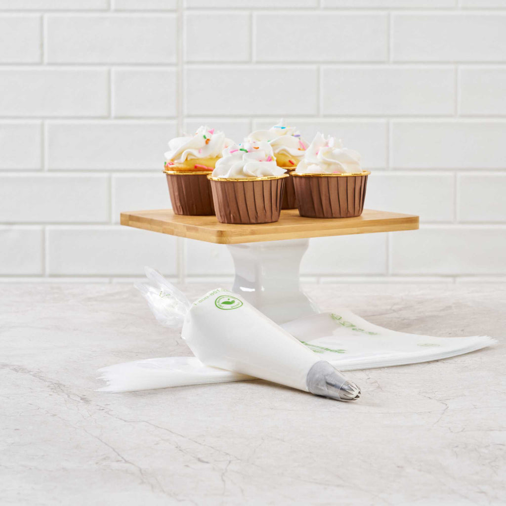 Pastry Tek Clear Plastic Pastry Piping Bag - Biodegradable - 12" x 6" - 100 count box