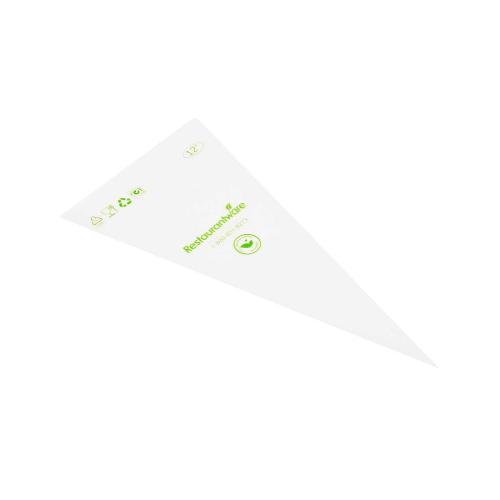 Pastry Tek Clear Plastic Pastry Piping Bag - Biodegradable - 12" x 6" - 100 count box