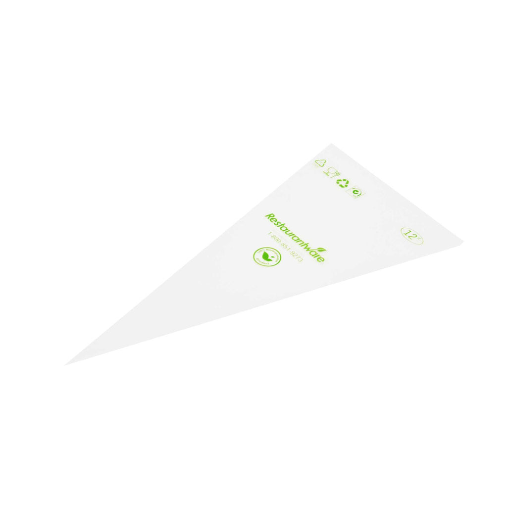Pastry Tek Clear Plastic Pastry Piping Bag - Biodegradable - 12" x 6" - 100 count box