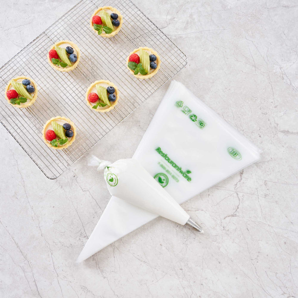 Pastry Tek Clear Plastic Pastry Piping Bag - Biodegradable - 18" x 8 3/4" - 100 count box