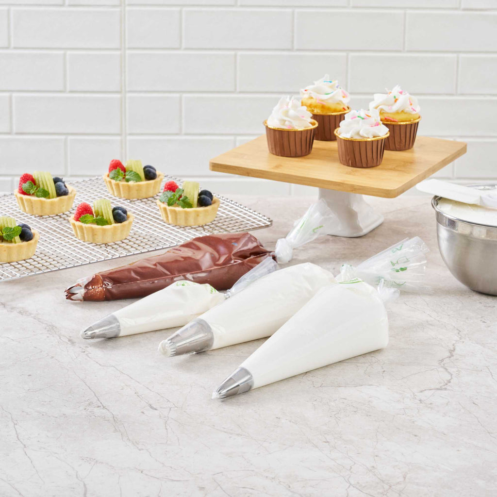 Pastry Tek Clear Plastic Pastry Piping Bag - Biodegradable - 18" x 8 3/4" - 100 count box