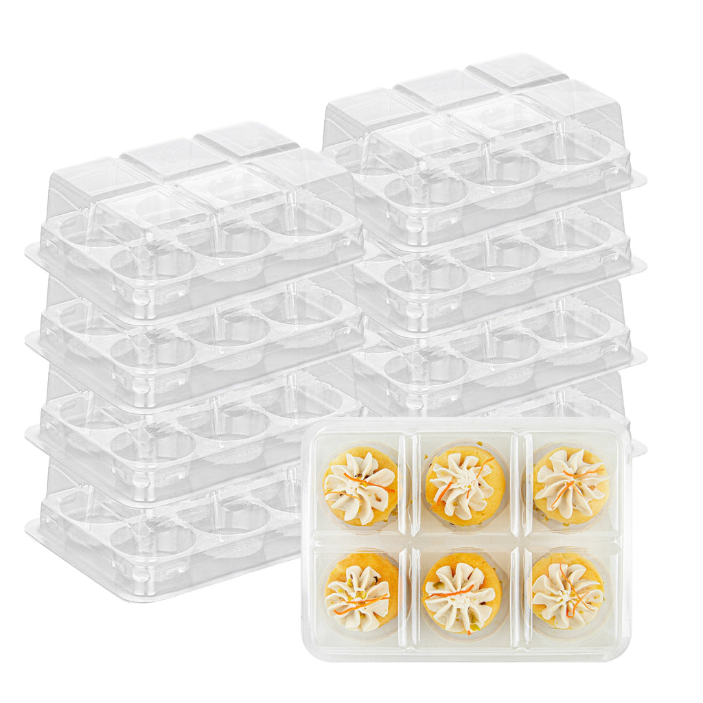 Thermo Tek 12 oz Clear Plastic Pastry Box - with Lid, Half-Dozen - 6" x 4 1/2" x 2" - 100 count box