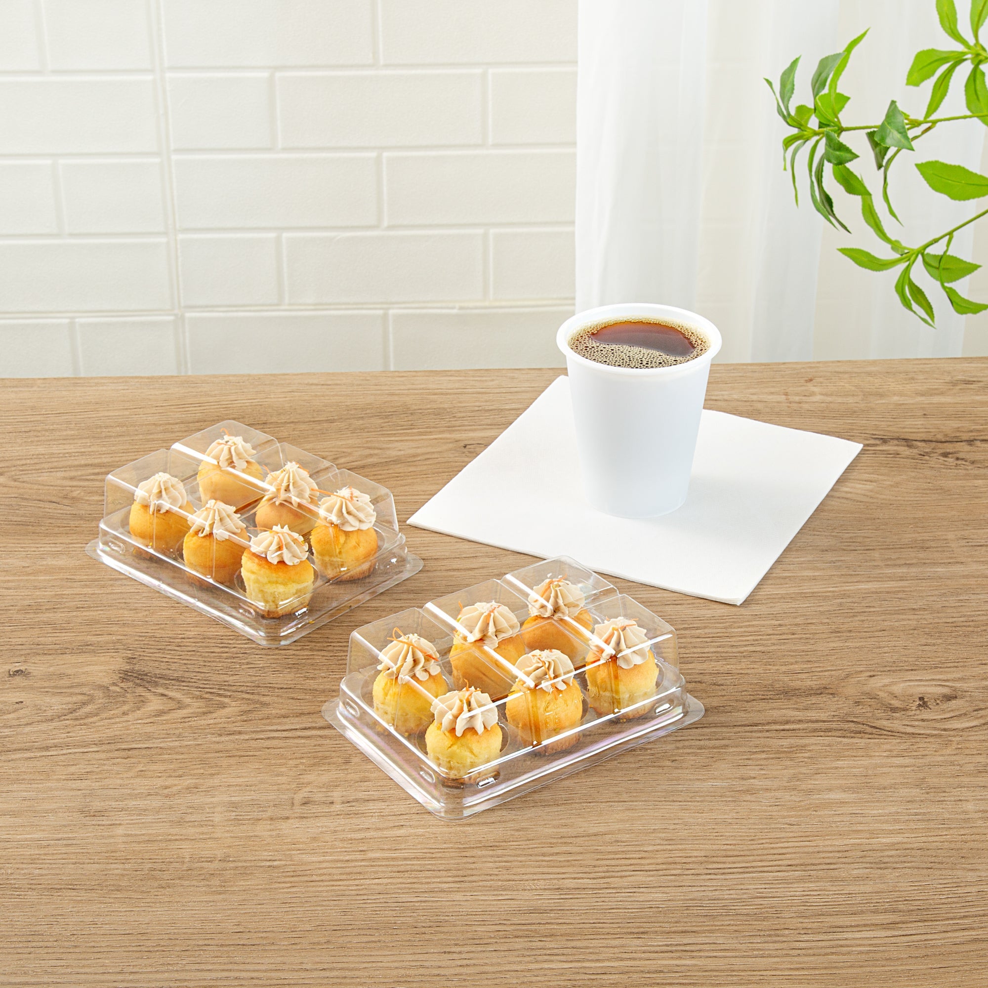 Thermo Tek 12 oz Clear Plastic Pastry Box - with Lid, Half-Dozen - 6" x 4 1/2" x 2" - 100 count box