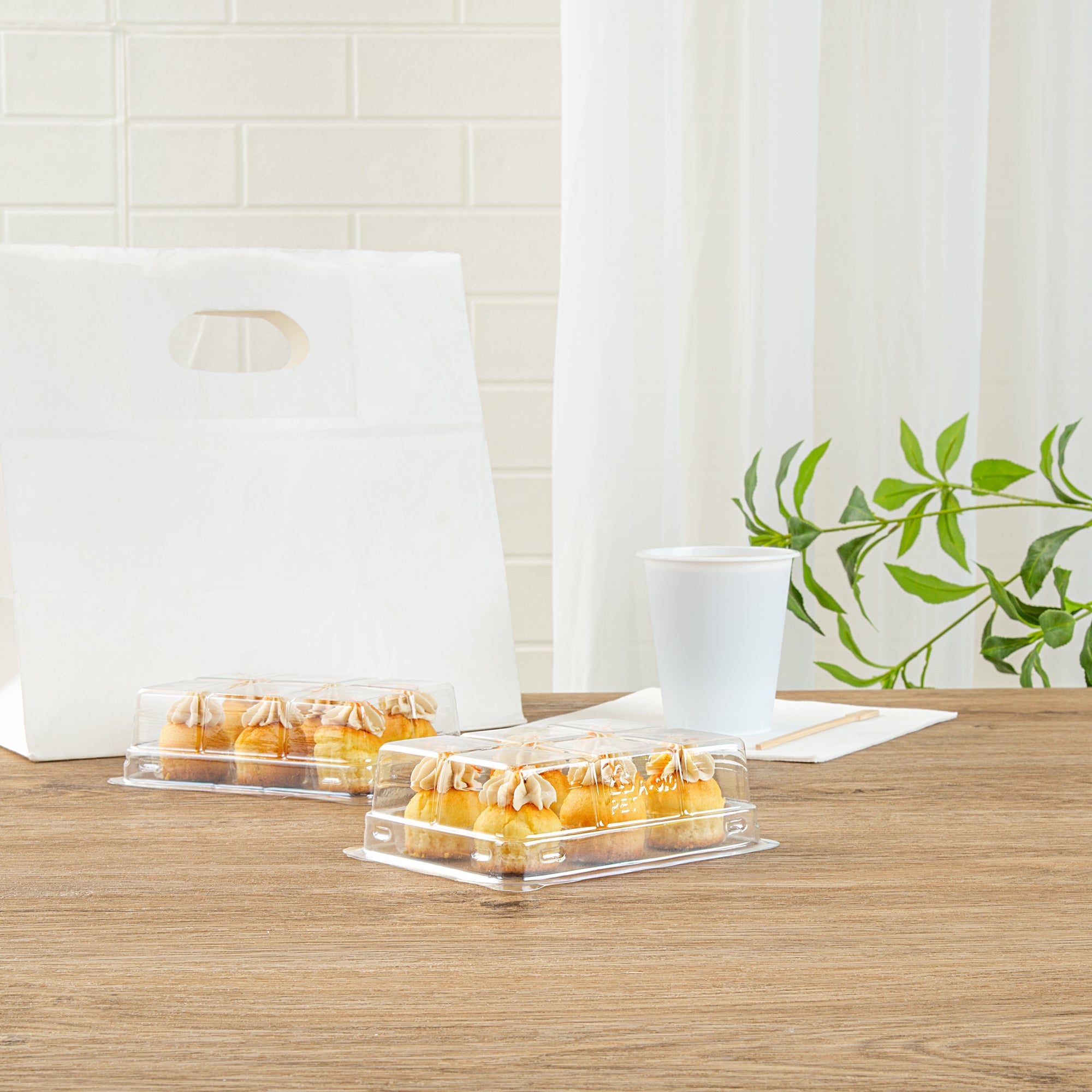 Thermo Tek 12 oz Clear Plastic Pastry Box - with Lid, Half-Dozen - 6" x 4 1/2" x 2" - 100 count box