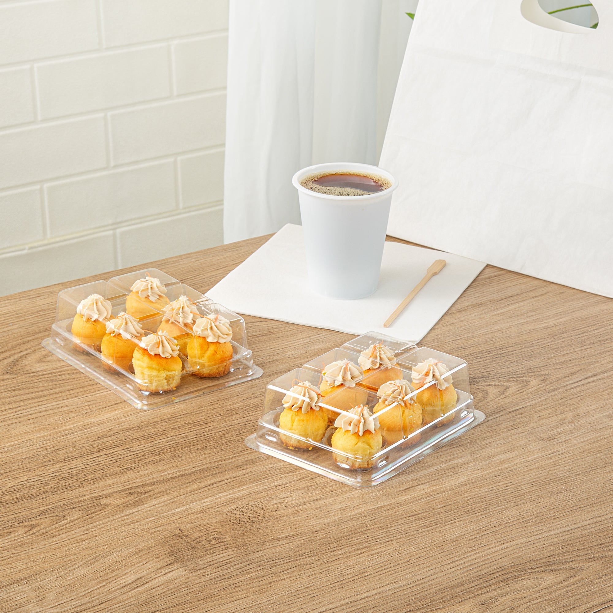 Thermo Tek 12 oz Clear Plastic Pastry Box - with Lid, Half-Dozen - 6" x 4 1/2" x 2" - 100 count box