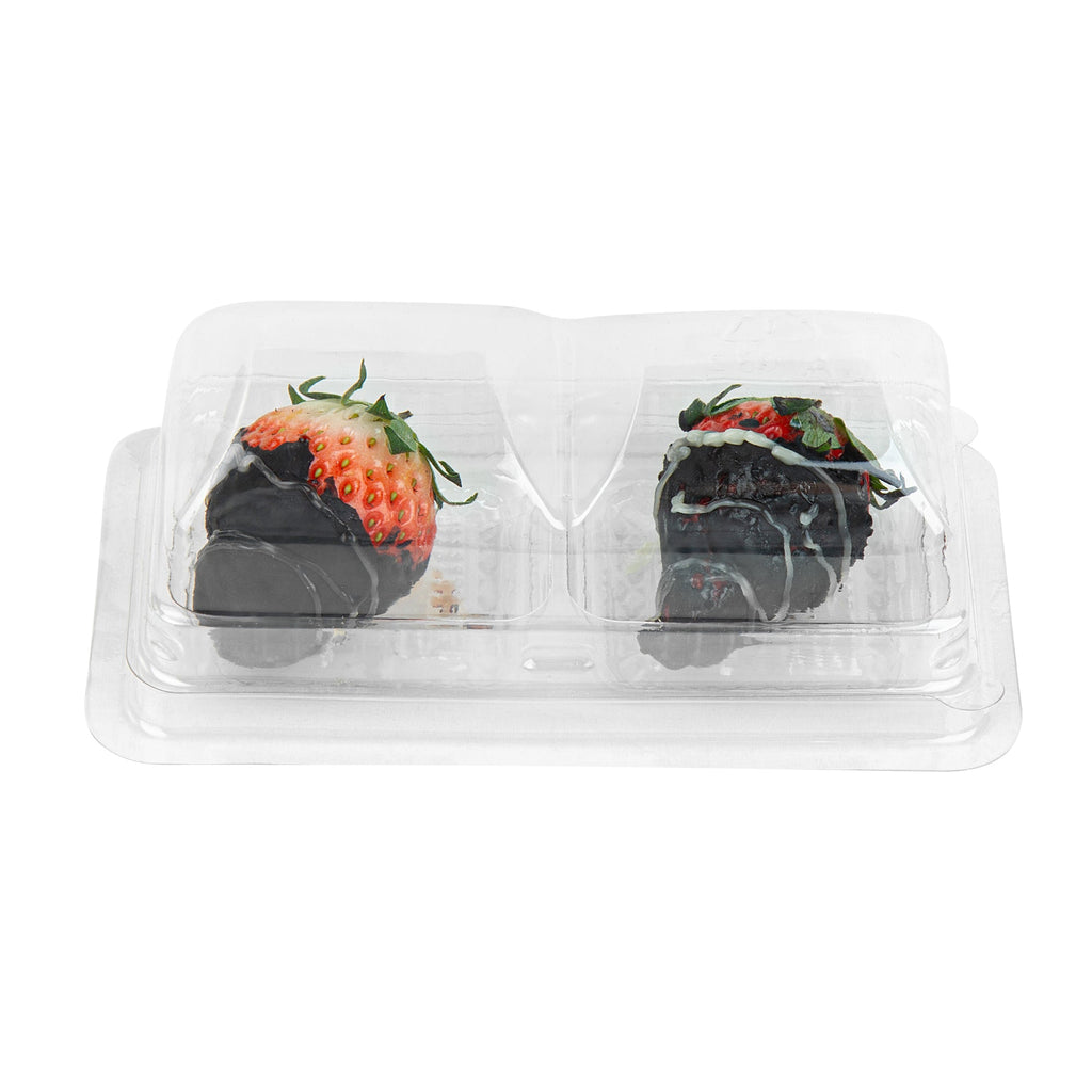 Thermo Tek 5 oz Clear Plastic Pastry Box - with Lid, Duo - 5 1/4" x 3" x 1 3/4" - 100 count box