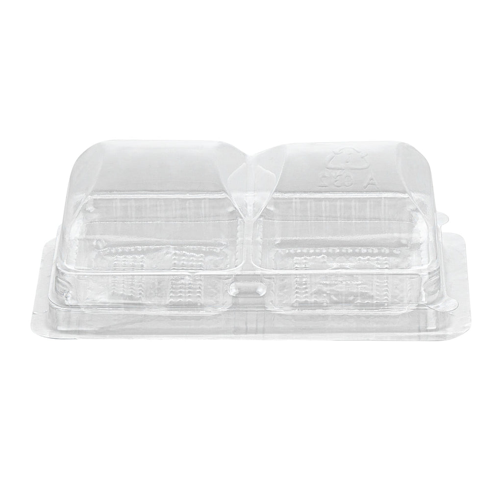 Thermo Tek 5 oz Clear Plastic Pastry Box - with Lid, Duo - 5 1/4" x 3" x 1 3/4" - 100 count box