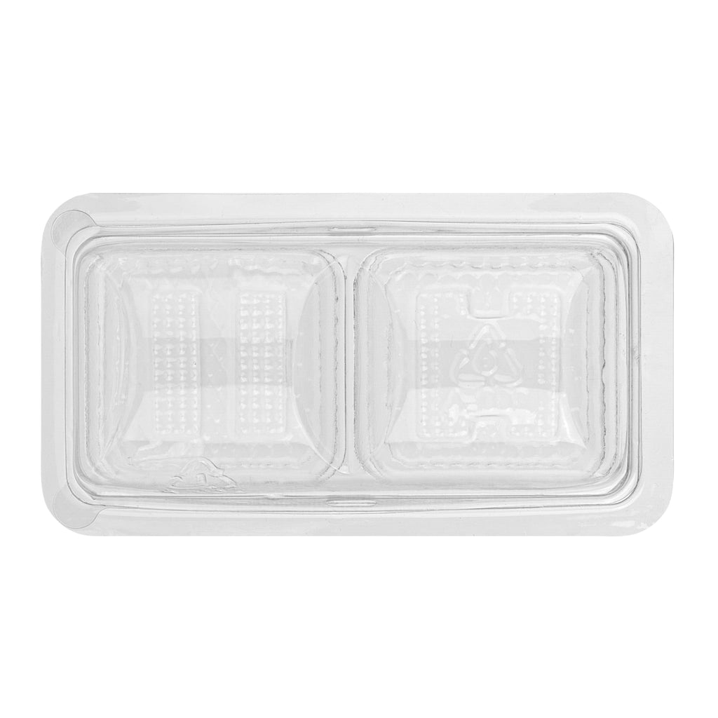 Thermo Tek 5 oz Clear Plastic Pastry Box - with Lid, Duo - 5 1/4" x 3" x 1 3/4" - 100 count box