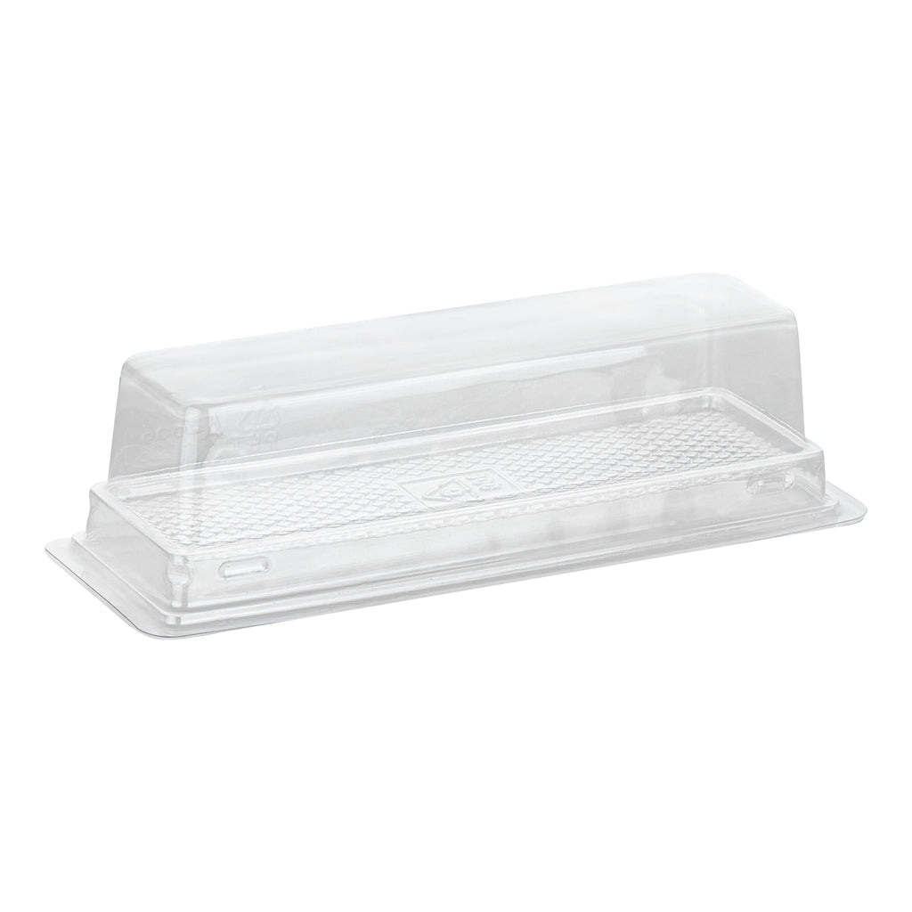 Thermo Tek 9 oz Rectangle Clear Plastic Pastry Box - with Lid - 7 3/4" x 2 3/4" x 2 1/4" - 100 count box