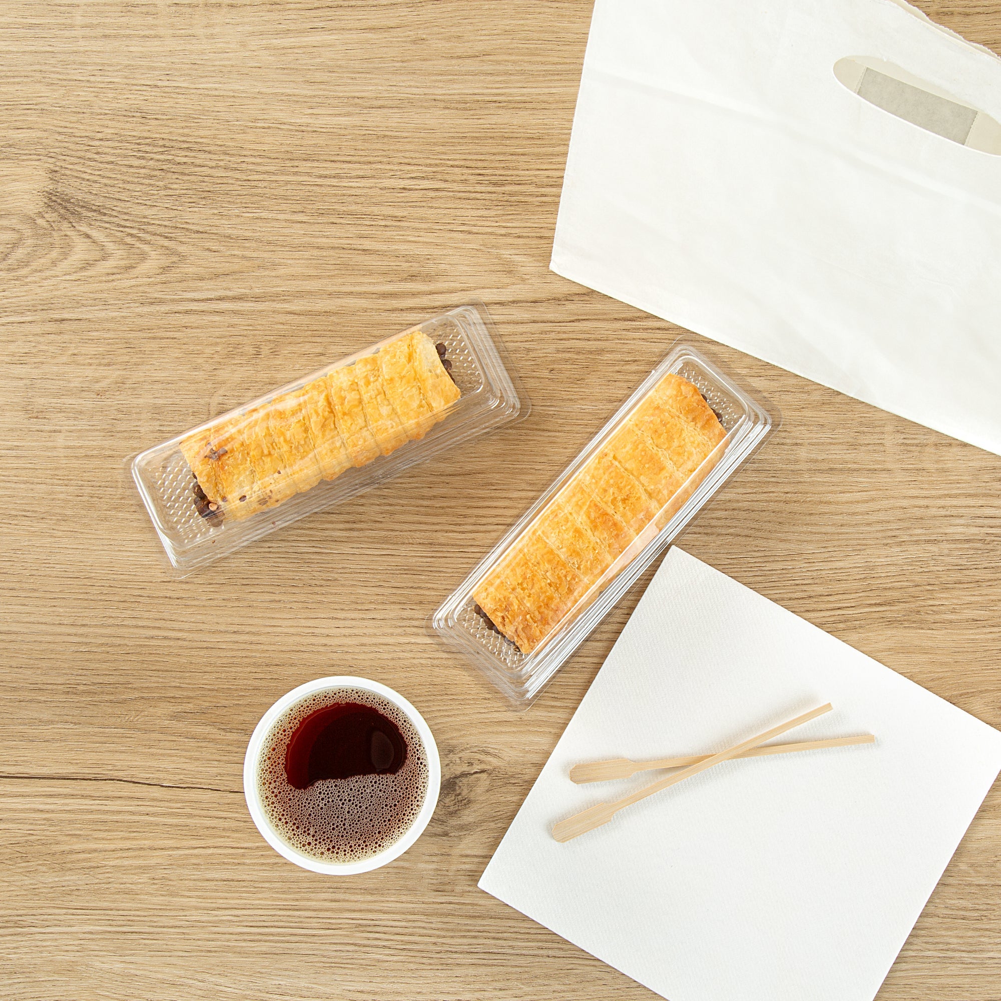Thermo Tek 9 oz Rectangle Clear Plastic Pastry Box - with Lid - 7 3/4" x 2 3/4" x 2 1/4" - 100 count box