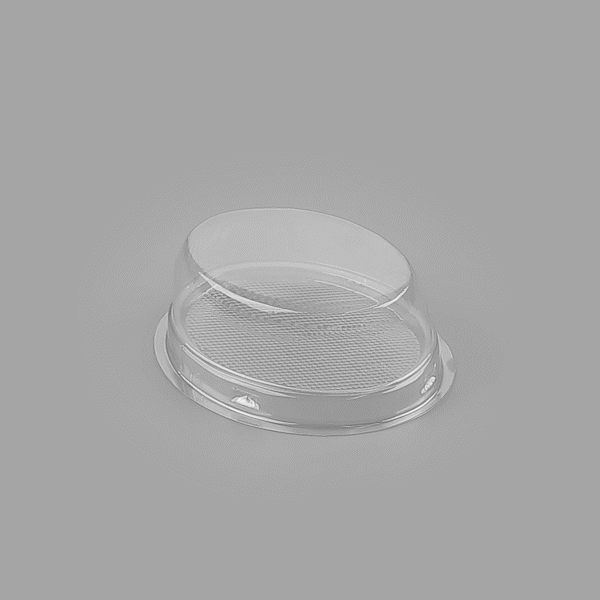 Thermo Tek 9 oz Oval Clear Plastic Cake Box - with Lid - 5 1/4" x 4 1/4" x 2" - 100 count box