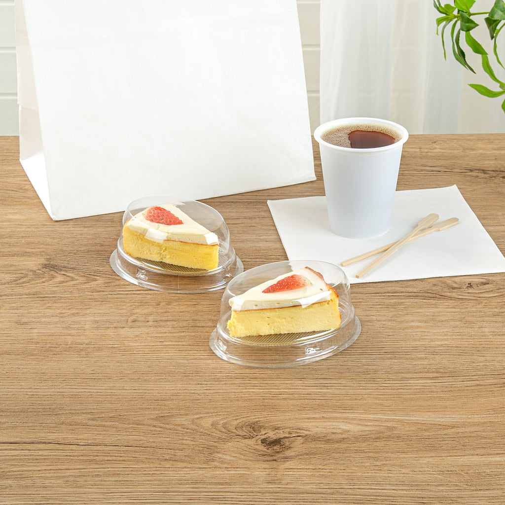 Thermo Tek 9 oz Oval Clear Plastic Cake Box - with Lid - 5 1/4" x 4 1/4" x 2" - 100 count box