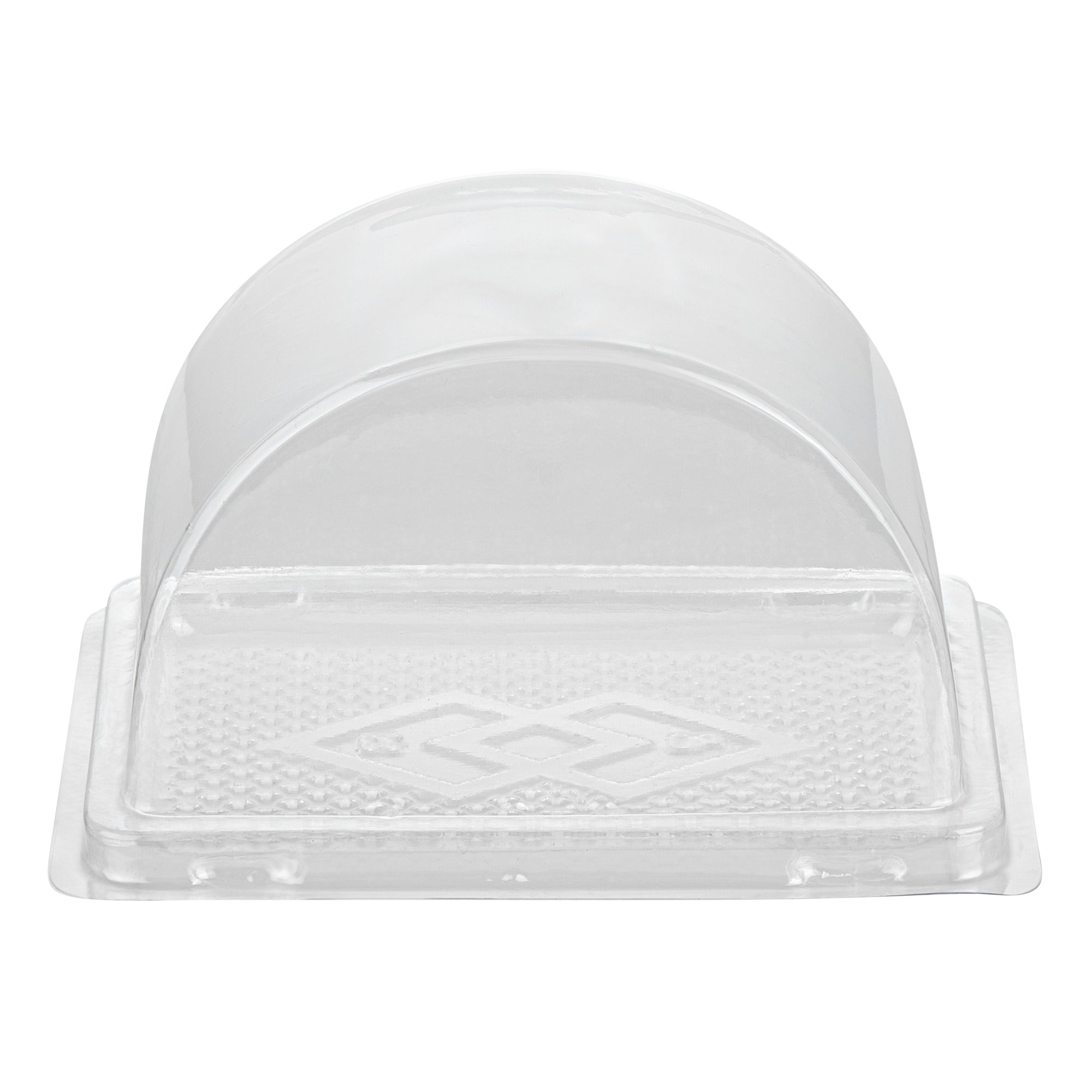 Thermo Tek 13 oz Semicircle Clear Plastic Swiss Roll Cake Box - with Lid - 5 1/2" x 3 1/2" x 3 1/4" - 100 count box
