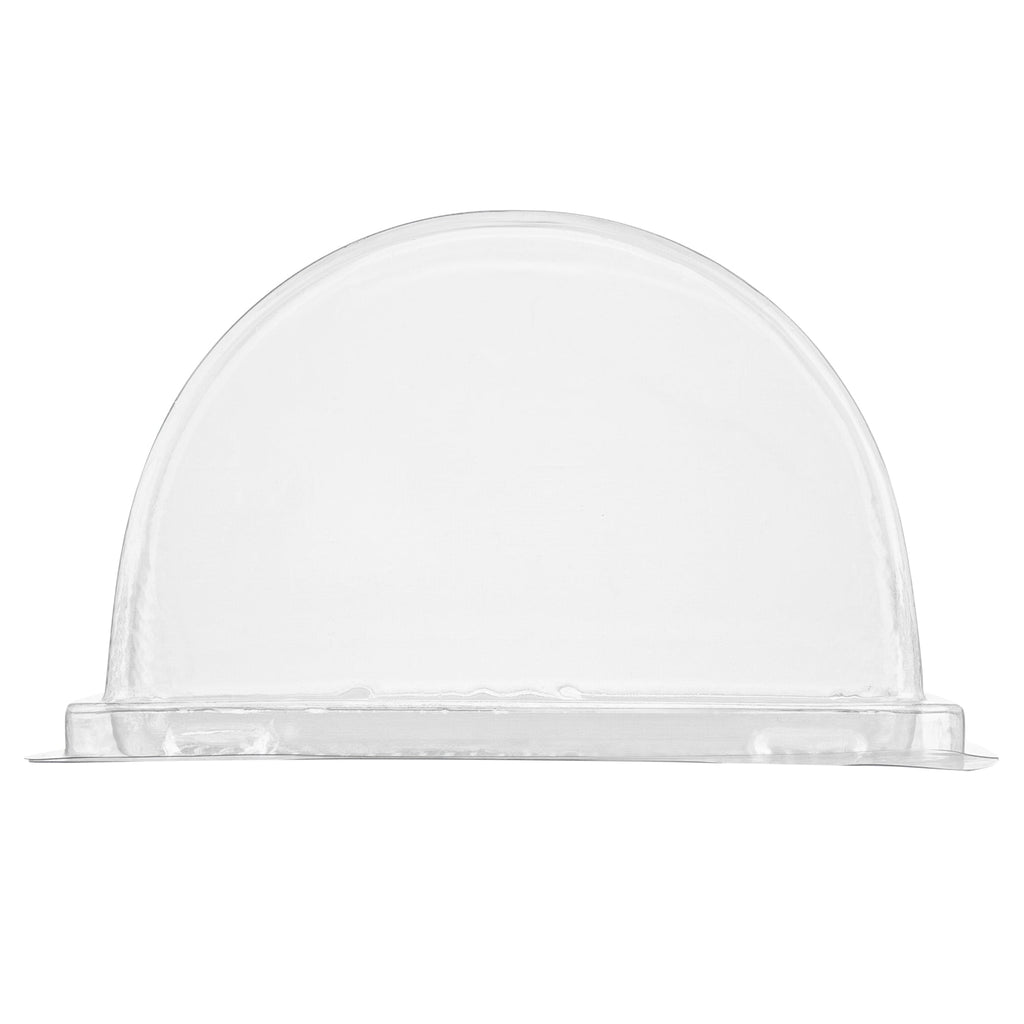 Thermo Tek 13 oz Semicircle Clear Plastic Swiss Roll Cake Box - with Lid - 5 1/2" x 3 1/2" x 3 1/4" - 100 count box