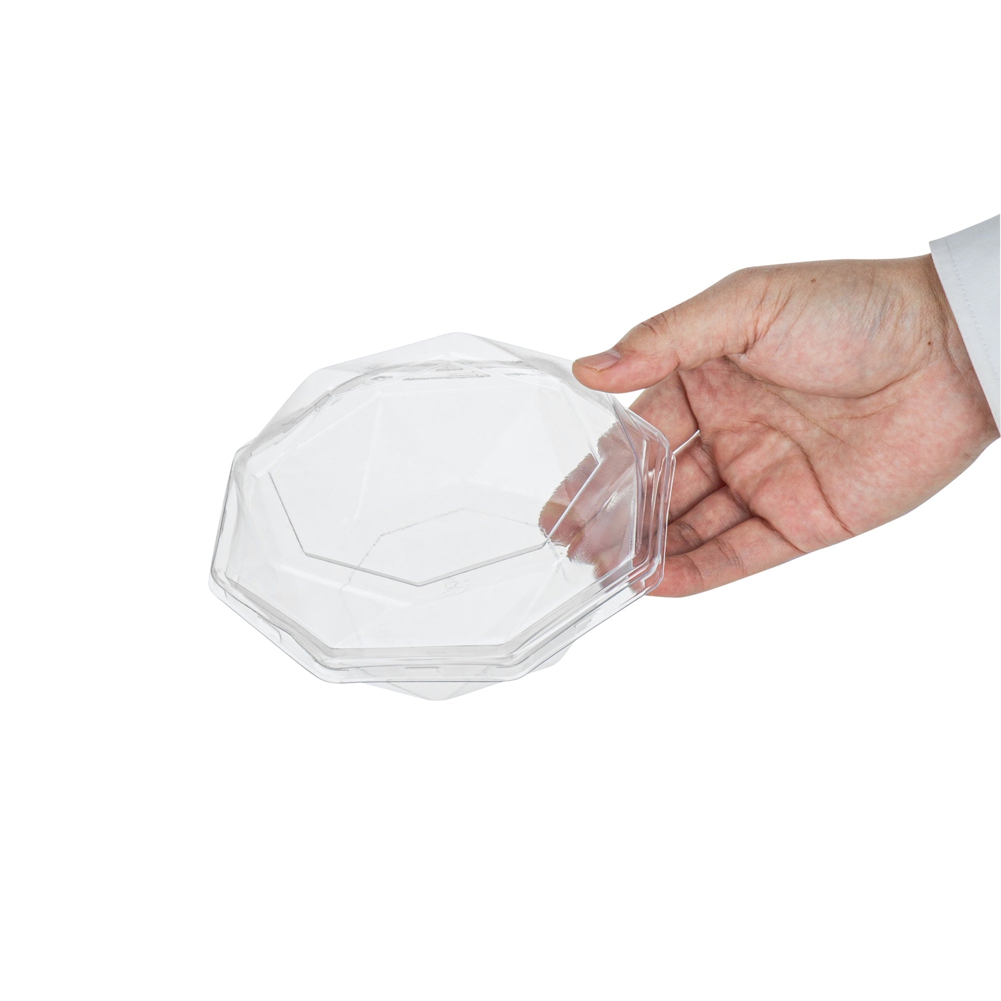 Thermo Tek Octagon Clear Plastic Cake Box - with Lid - 5 1/4" x 5 1/4" x 2" - 100 count box