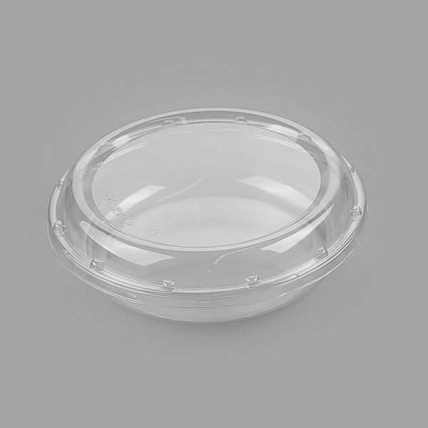 Thermo Tek Round Clear Plastic Serving Platter - with Lid - 7 1/2" x 7 1/2" x 2 1/2" - 100 count box