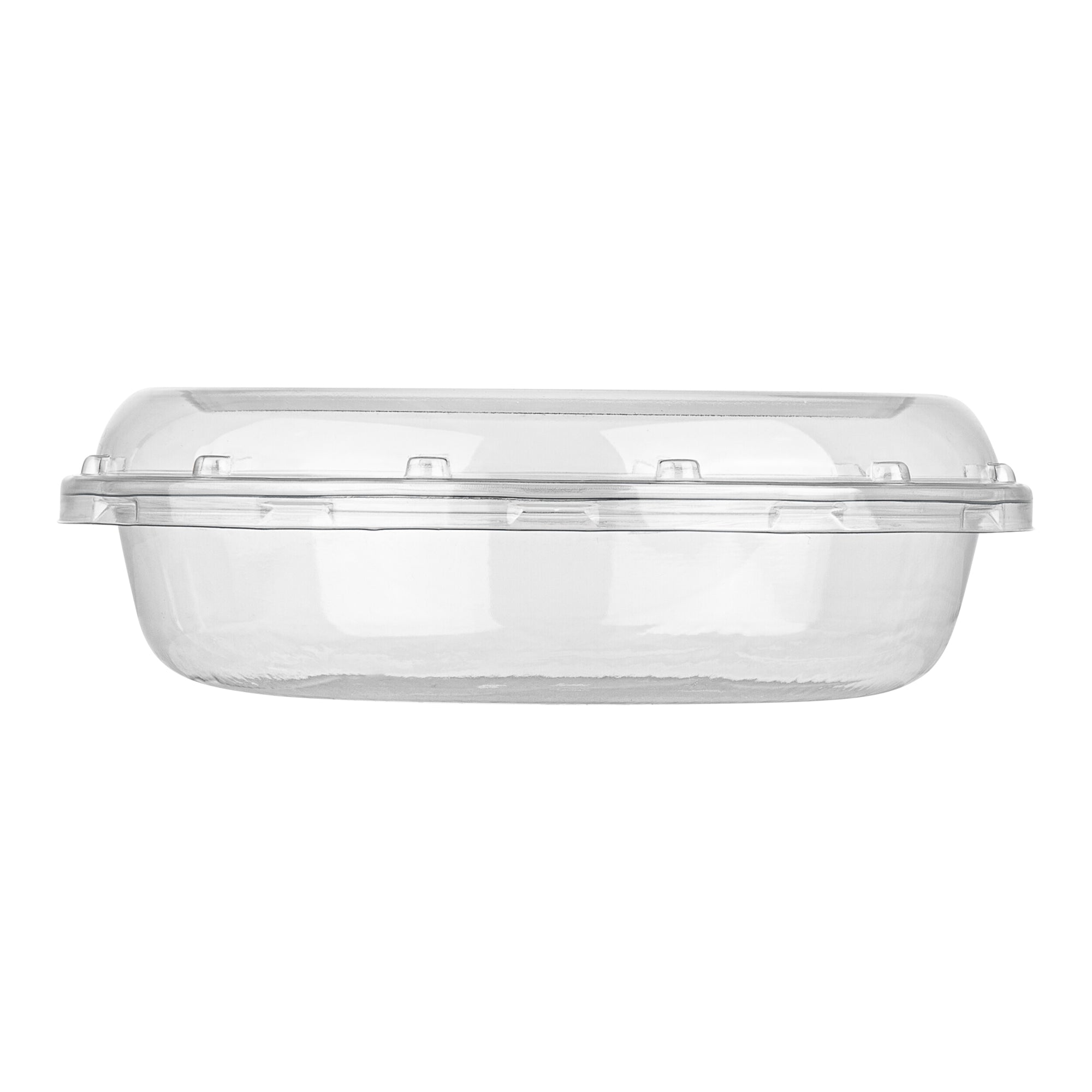 Thermo Tek Round Clear Plastic Serving Platter - with Lid - 7 1/2" x 7 1/2" x 2 1/2" - 100 count box