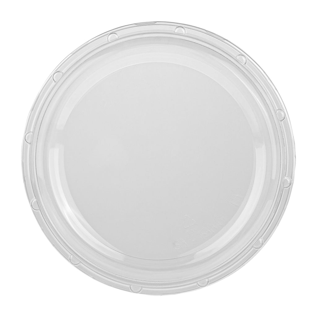 Thermo Tek Round Clear Plastic Serving Platter - with Lid - 7 1/2" x 7 1/2" x 2 1/2" - 100 count box