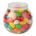 Mini Serve 3 oz Clear Plastic Bulbous Candy Jar - with Lid - 1 3/4" x 1 3/4" x 2 1/2" - 100 count box