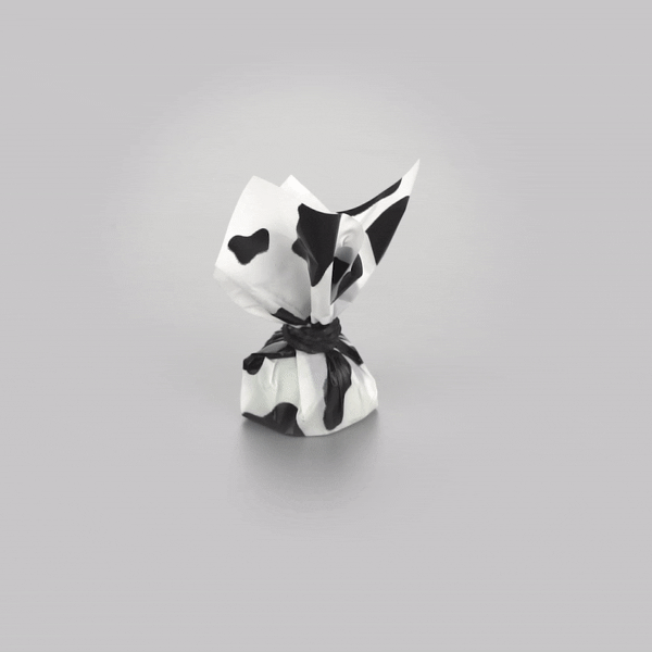 Mini Serve Cow Lines Plastic Decorative Wrapper - 4 1/2" x 4" - 500 count box