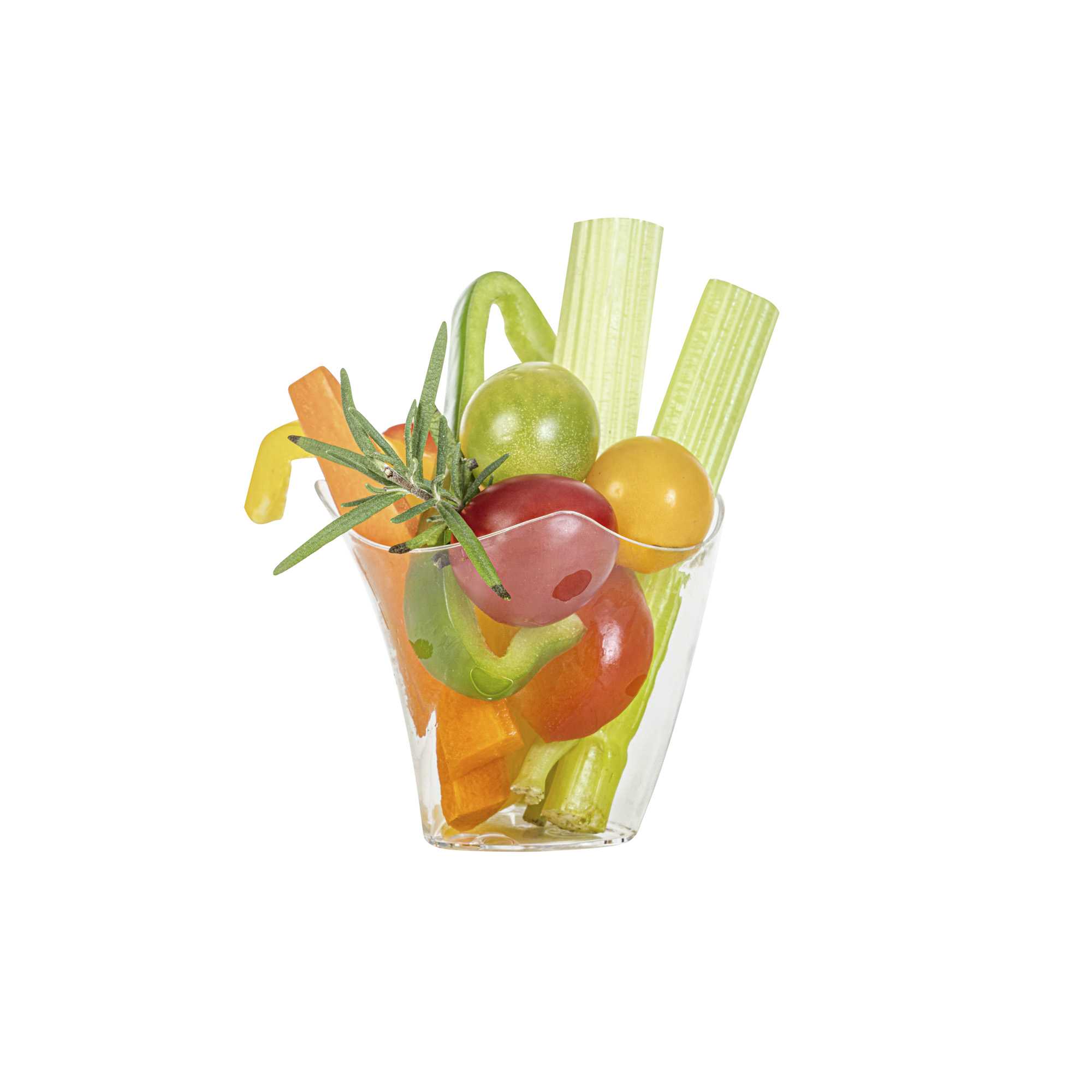 Mini Serve 4 oz Clear Plastic Mini Crescendo Cup - 3" x 3" x 2 3/4" - 20 count box