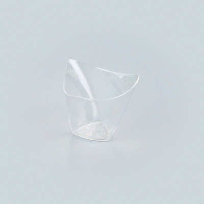 Mini Serve 4 oz Clear Plastic Mini Crescendo Cup - 3" x 3" x 2 3/4" - 20 count box