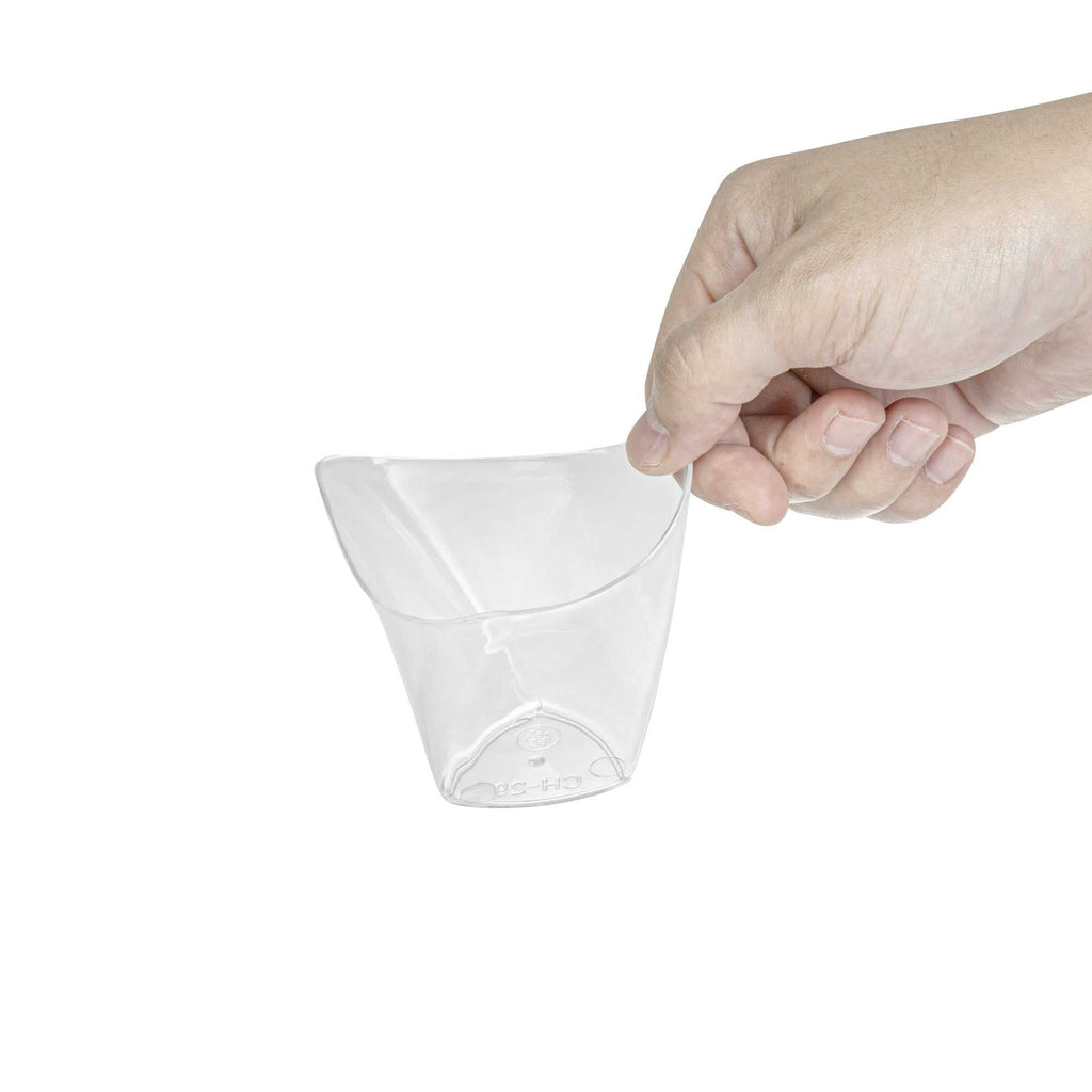 Mini Serve 4 oz Clear Plastic Mini Crescendo Cup - 3" x 3" x 2 3/4" - 100 count box