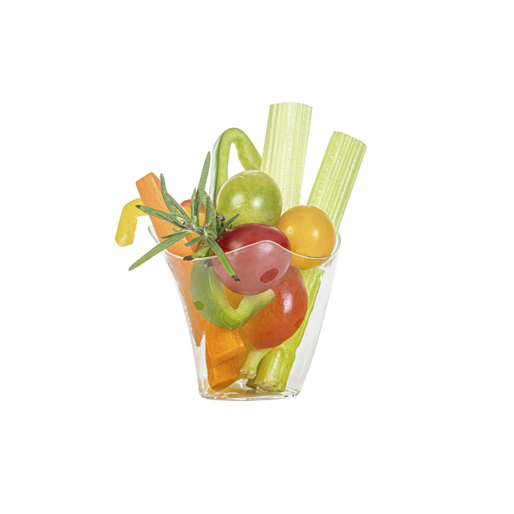 Mini Serve 4 oz Clear Plastic Mini Crescendo Cup - 3" x 3" x 2 3/4" - 100 count box