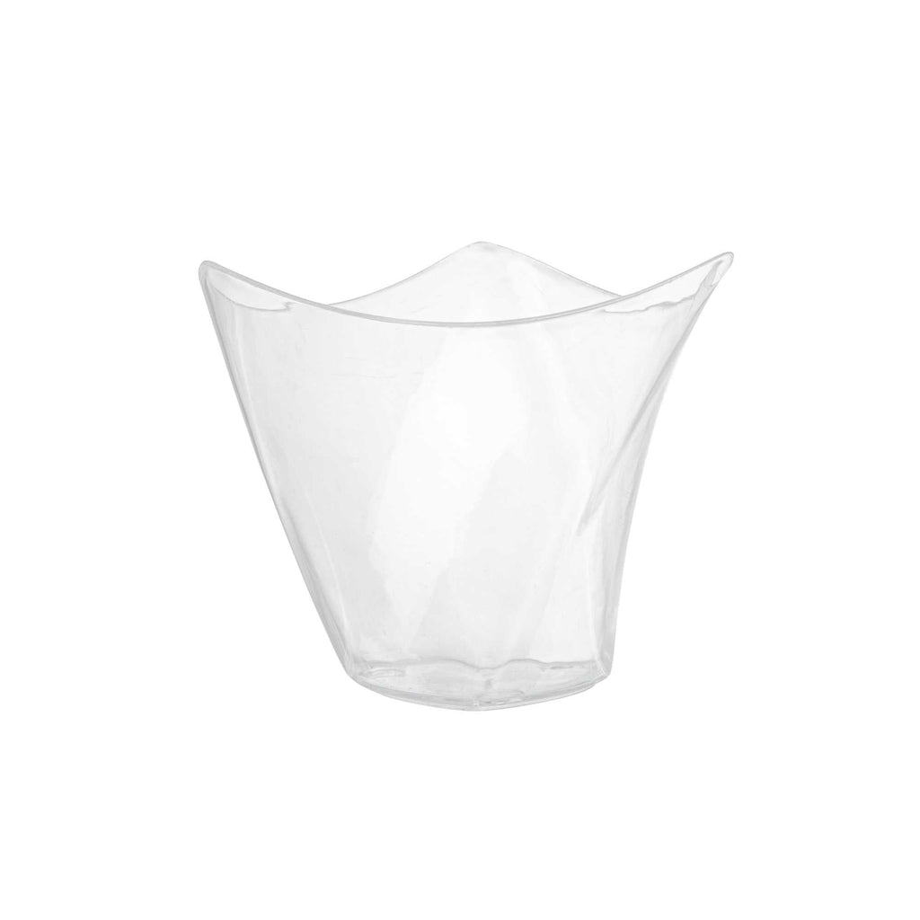 Mini Serve 4 oz Clear Plastic Mini Crescendo Cup - 3" x 3" x 2 3/4" - 100 count box