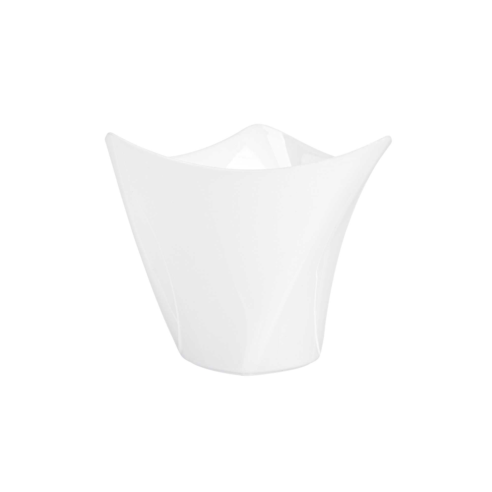 Mini Serve 4 oz White Plastic Mini Crescendo Cup - 3" x 3" x 2 3/4" - 100 count box