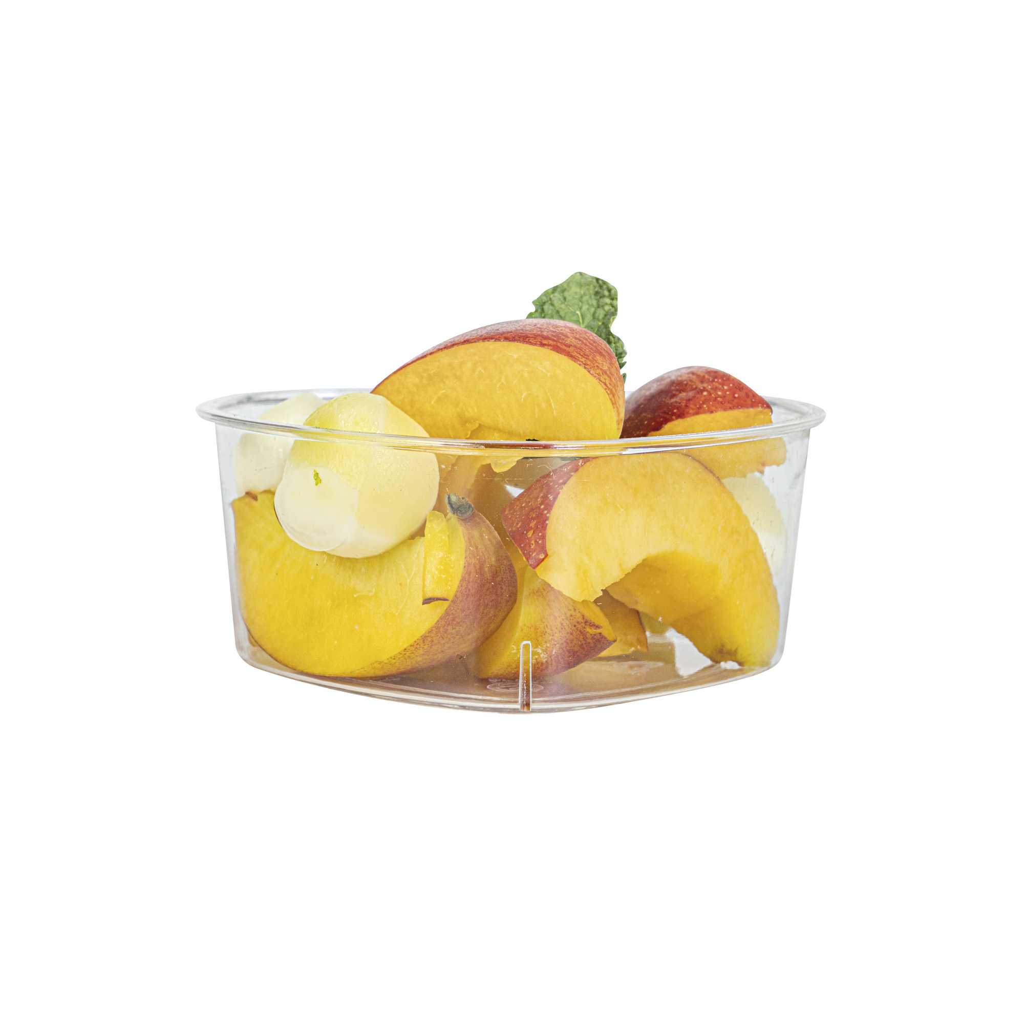 Mini Serve 3 oz Round Clear Plastic Mini Slope Cup - 2" x 2" x 3 3/4" - 100 count box