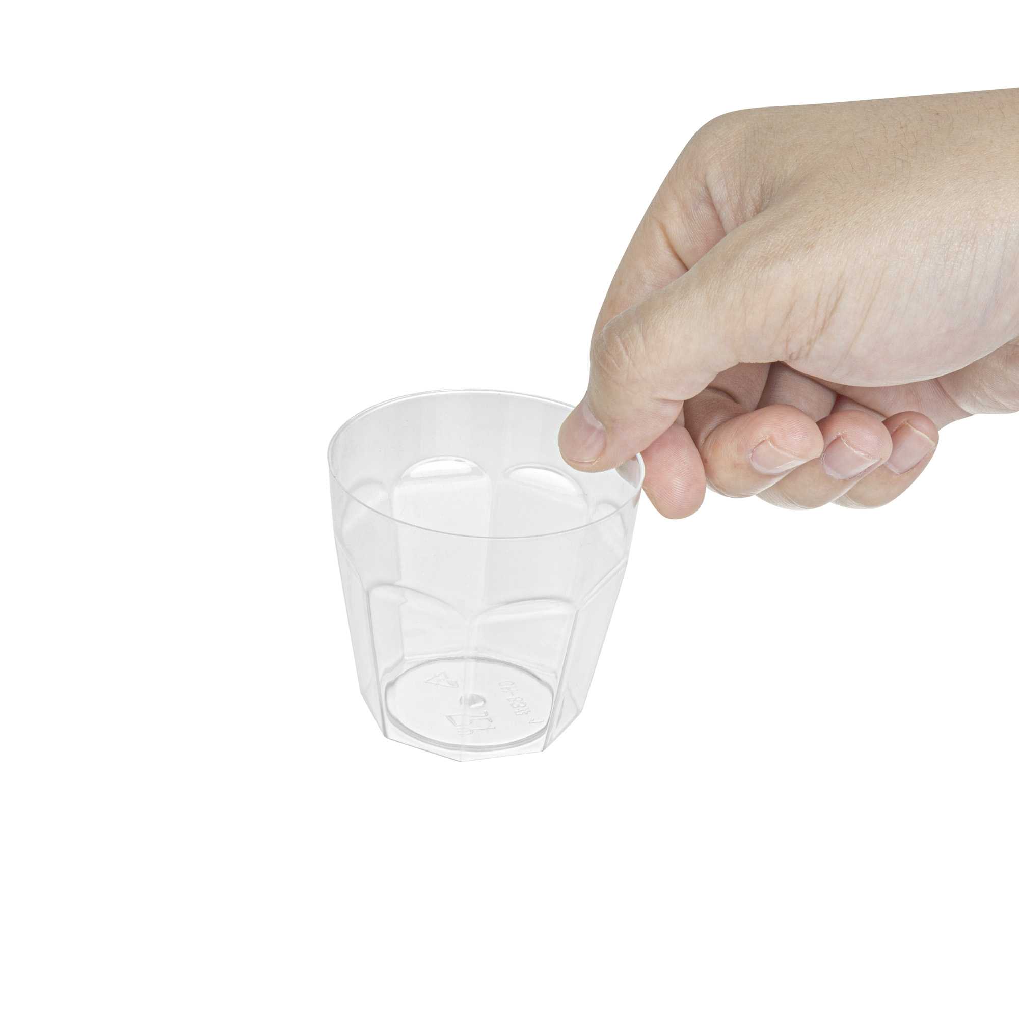 Mini Serve 5 oz Round Clear Plastic Mini Pilsner Cup - 2 3/4" x 2 3/4" x 2 1/2" - 100 count box
