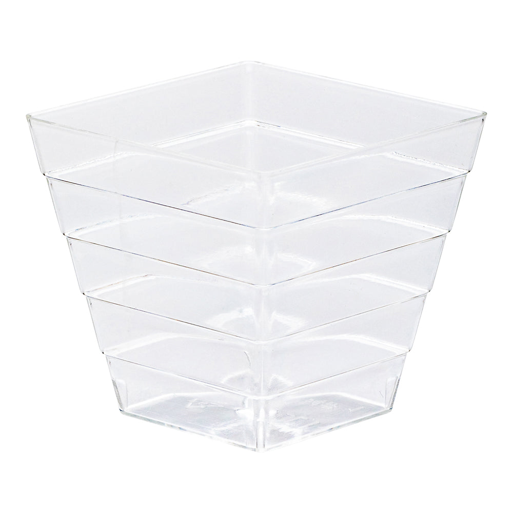 Mini Serve 2 oz Square Clear Plastic Mini Apogee Kova Cup - 2" x 2" x 1 3/4" - 100 count box