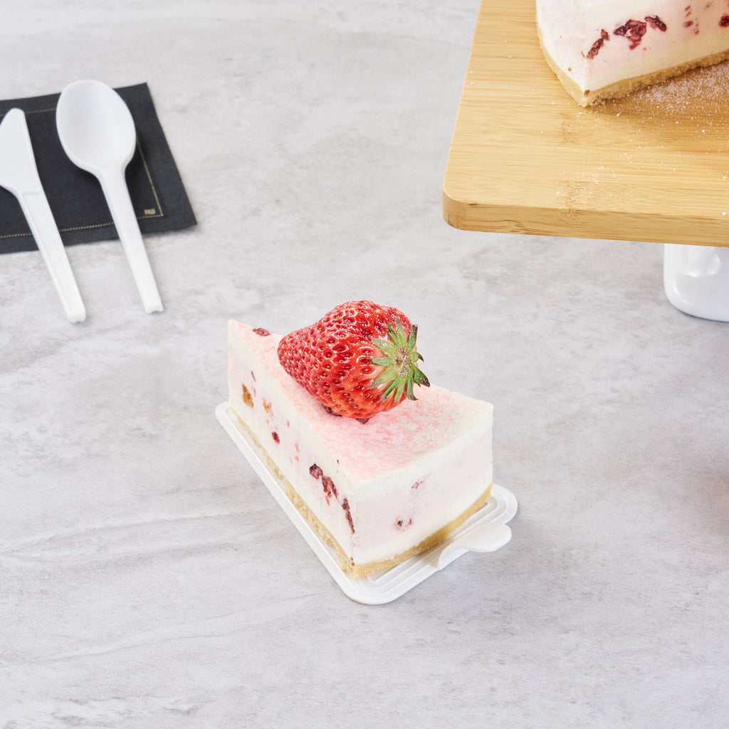 Pastry Tek Triangle White Plastic Cake Server - 4 1/2" x 3" - 100 count box
