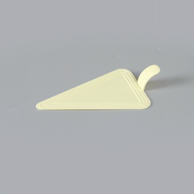 Pastry Tek Triangle Lemon Chiffon Plastic Cake Server - 4 1/2" x 3" - 100 count box