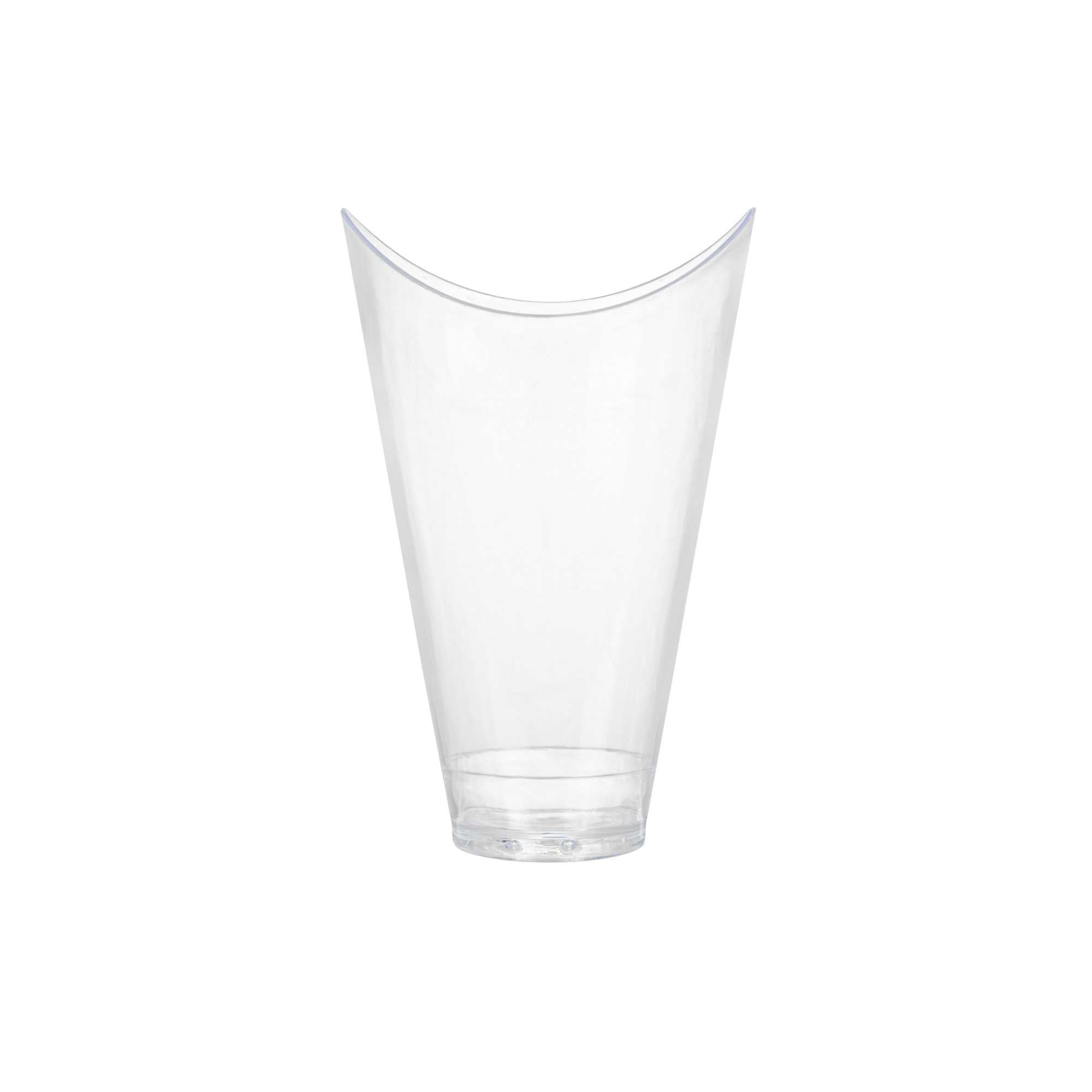 Mini Serve 3 oz Clear Plastic Mini Mezzaluna Cup - 3 1/4" x 2" x 1 1/2" - 25 count box