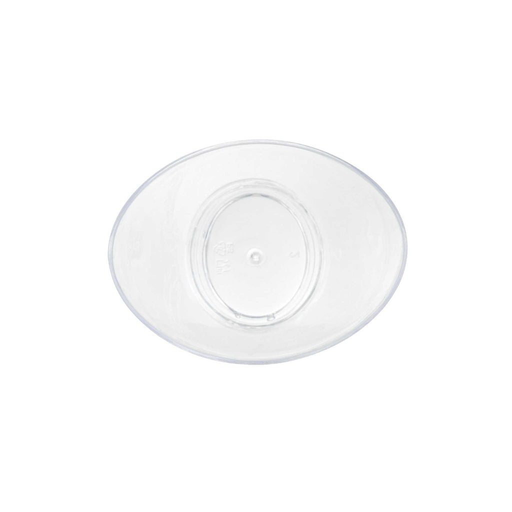 Mini Serve 3 oz Clear Plastic Mini Mezzaluna Cup - 3 1/4" x 2" x 1 1/2" - 25 count box