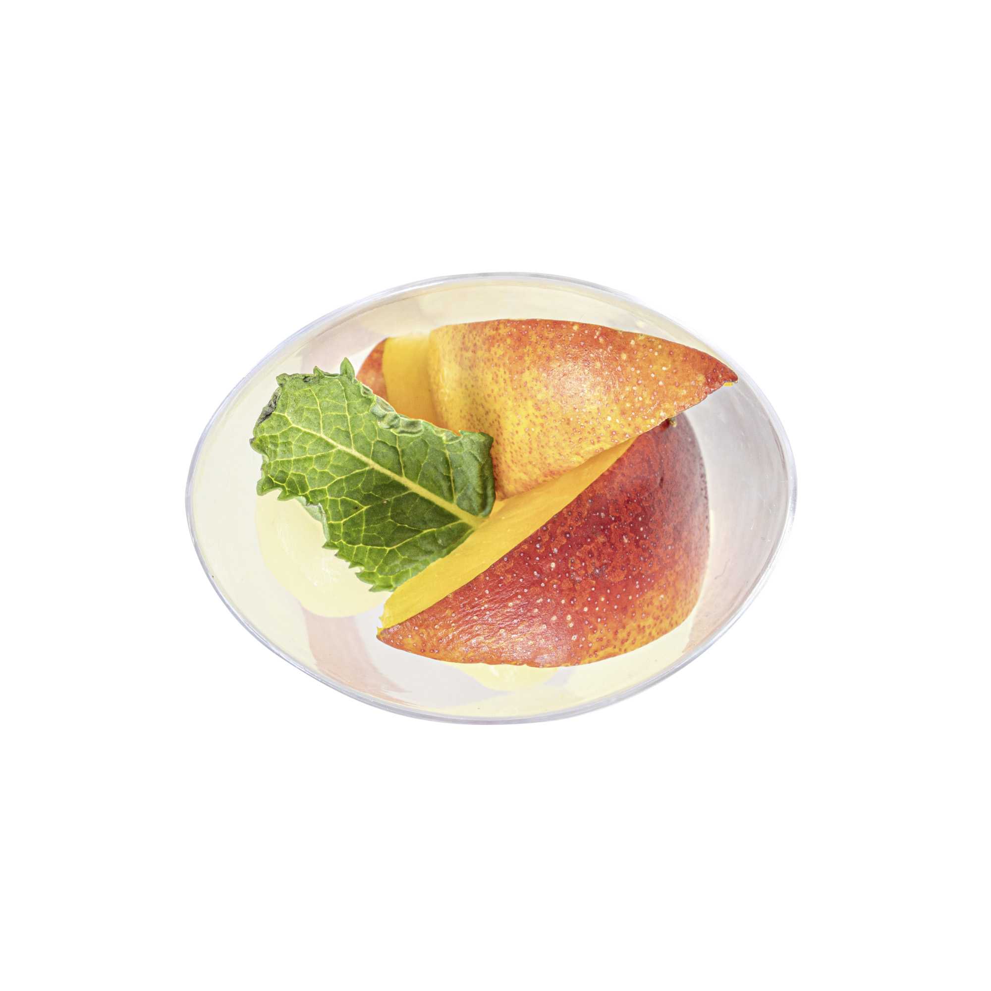 Mini Serve 3 oz Clear Plastic Mini Mezzaluna Cup - 3 1/4" x 2" x 1 1/2" - 100 count box