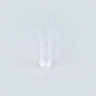 Mini Serve 3 oz Clear Plastic Mini Mezzaluna Cup - 3 1/4" x 2" x 1 1/2" - 100 count box