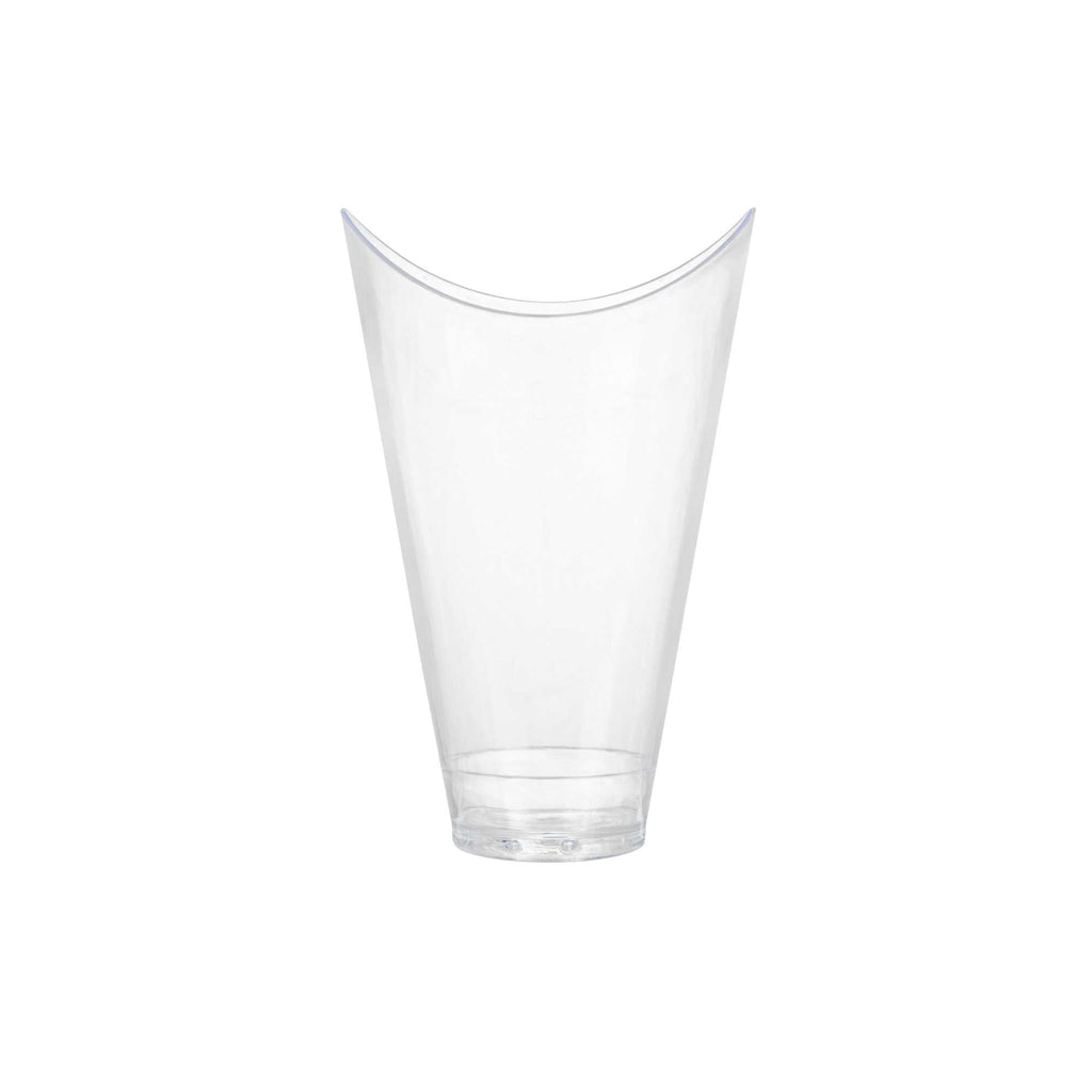 Mini Serve 3 oz Clear Plastic Mini Mezzaluna Cup - 3 1/4" x 2" x 1 1/2" - 100 count box