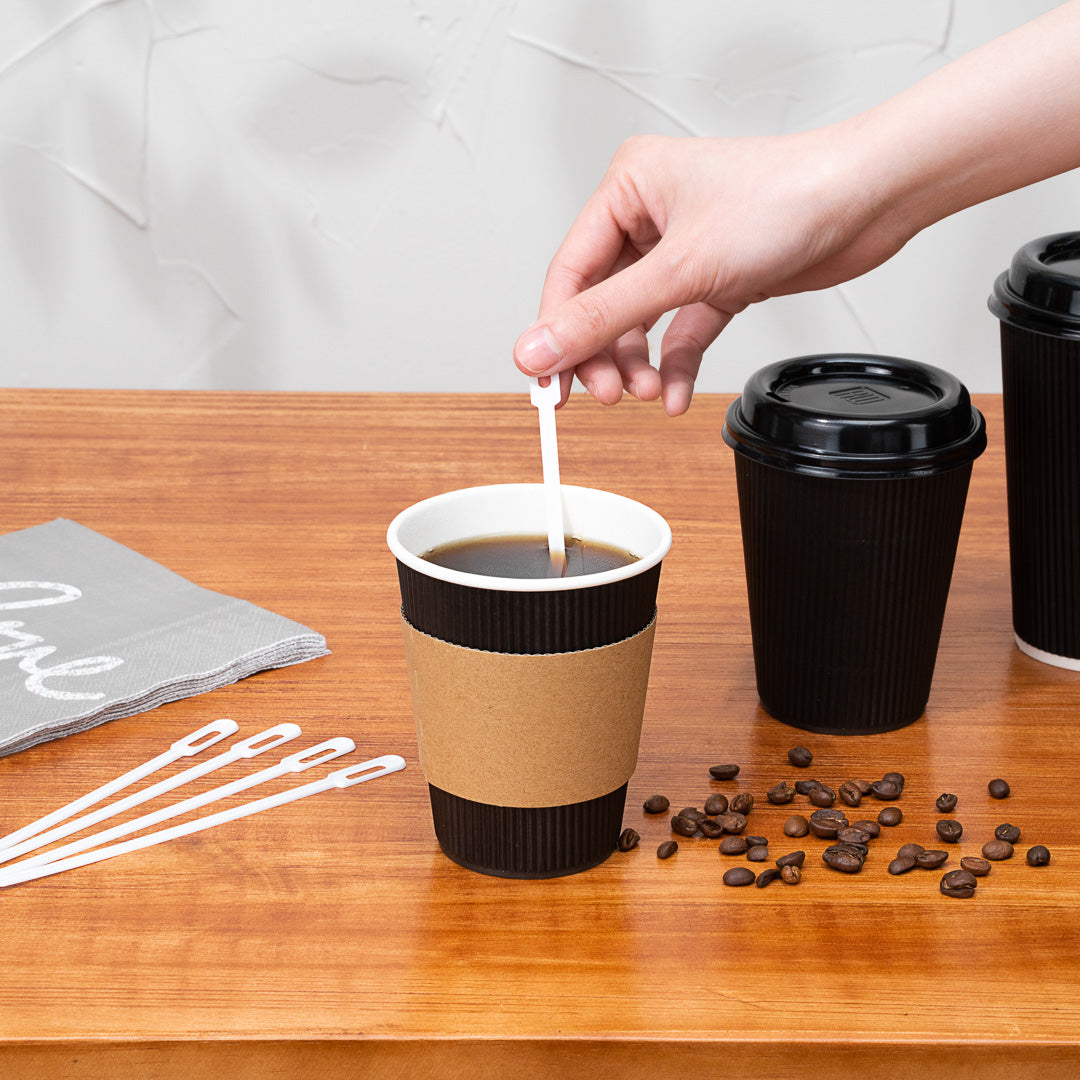 Restpresso White Plastic Keyhole Coffee Stirrer - 6 1/4" - 100 count box