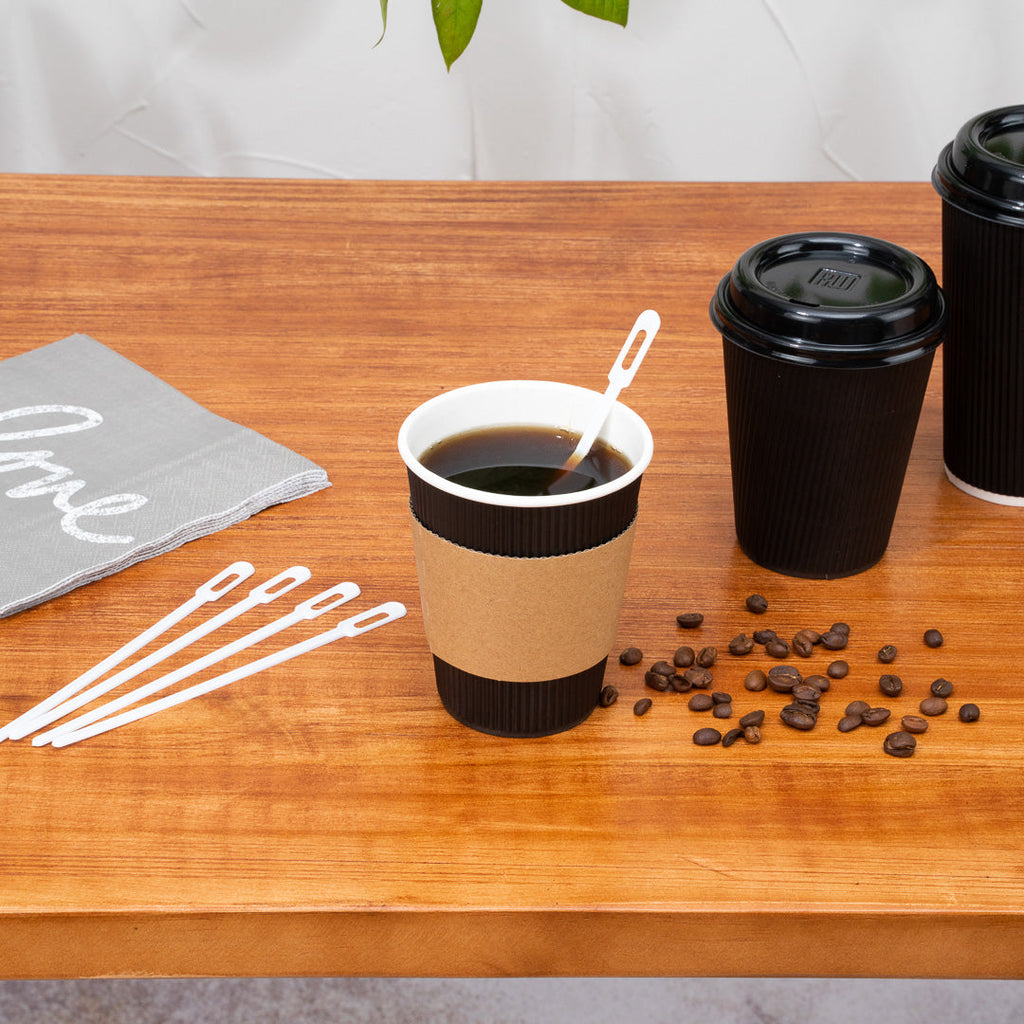 Restpresso White Plastic Keyhole Coffee Stirrer - 6 1/4" - 100 count box