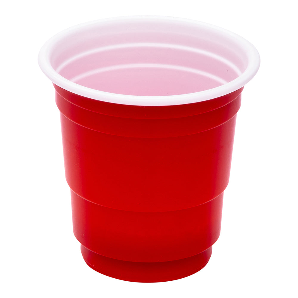 Chef 101 2 oz Red Plastic Party Cup - 2" x 2" x 2" - 25 count box